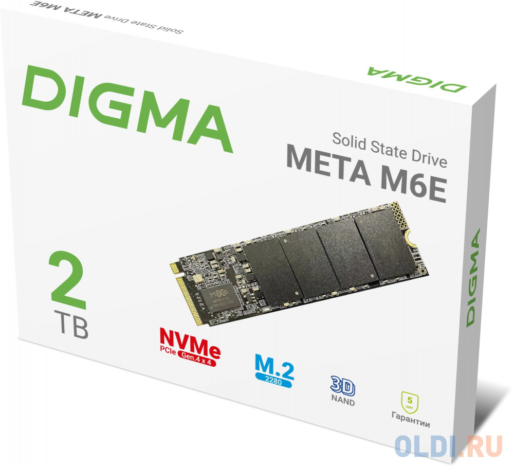 Накопитель SSD Digma PCIe 4.0 x4 2TB DGSM4002TM6ET Meta M6E M.2 2280 в Москвe