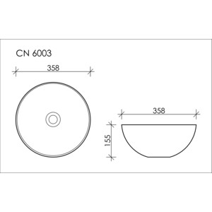 Раковина-чаша Ceramica Nova Element 35х35 круглая, черная матовая (CN6004)