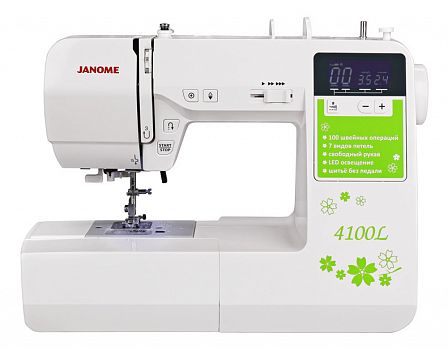 Швейная машина Janome 4100L, белый/зеленый (4100L)