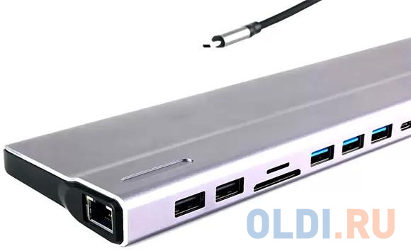 Адаптер TypeC -->3*USB3.0+2*USB2.0+VGA+RJ45+SD+TF+AUD+HDMI+DP+2*USB3.1 Data+PD<CU4703> в Москвe