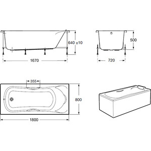 Акриловая ванна Roca BeCool 180x80 с отверстиями под ручки (ZRU9302782) в Москвe