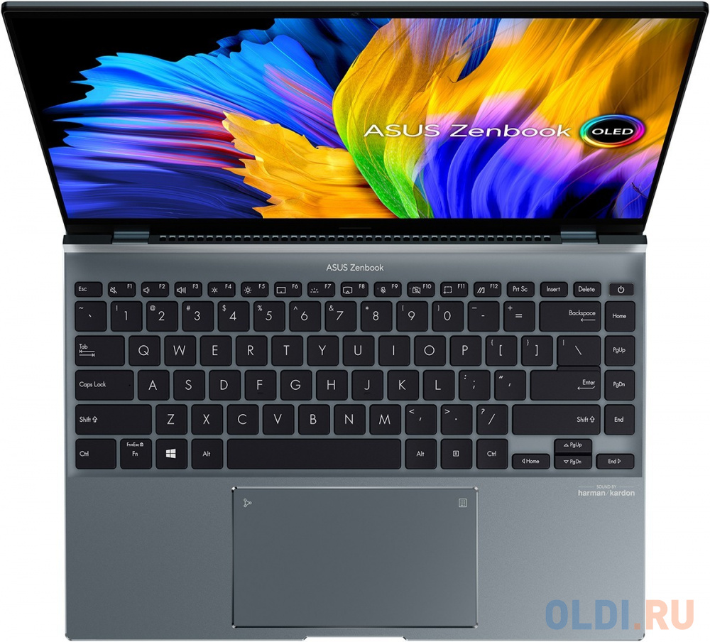 Ноутбук/ ASUS UX5401ZA-KN205X Touch 14"(2880x1800 OLED 16:10)/Touch/Intel Core i7 12700H(2.3Ghz)/16384Mb/512PCISSDGb/noDVD/Int:Intel Iris Xe Grap