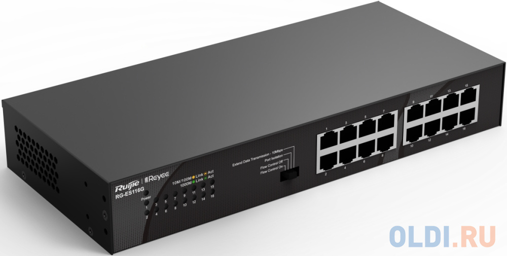 Ruijie Reyee 16-Port 10/100/1000 Mbps Desktop SwitchPORT:16 10/100/1000 Mbps RJ45 PortsDesktop Steel Case в Москвe