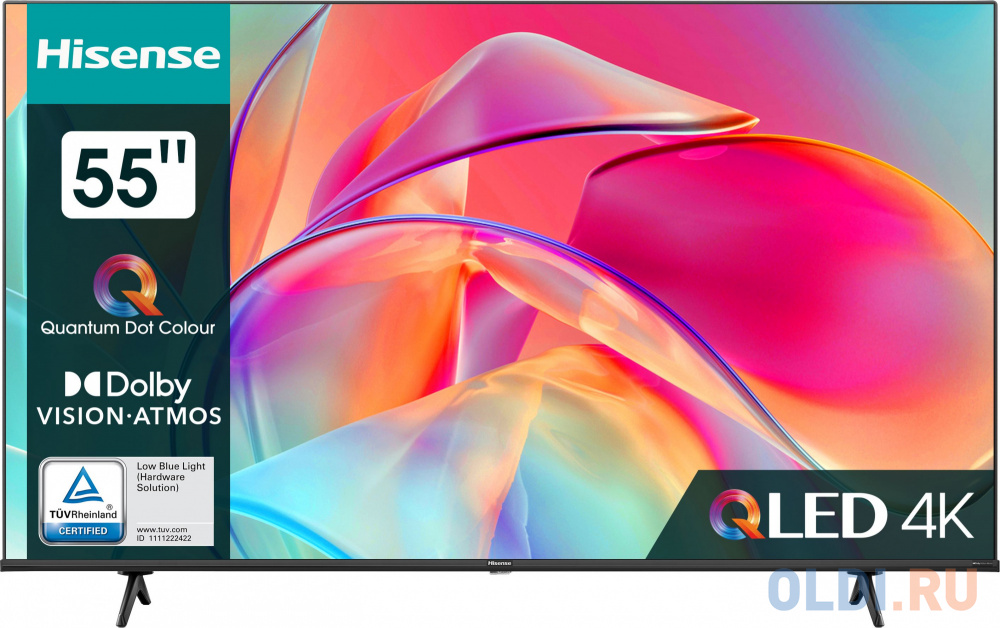 Телевизор QLED Hisense 55" 55E7KQ черный 4K Ultra HD 60Hz DVB-T DVB-T2 DVB-C DVB-S DVB-S2 WiFi Smart TV в Москвe