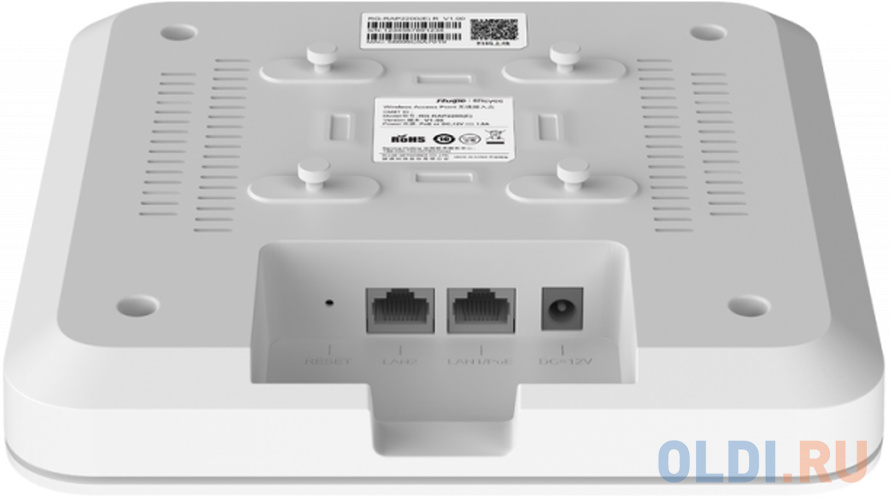 Reyee AC1300 Dual Band Ceiling Mount Access Point, 867Mbps at 5GHz + 400Mbps at 2.4GHz, 2 10/100base-t Ethernet uplink port, Internal Antennas,support