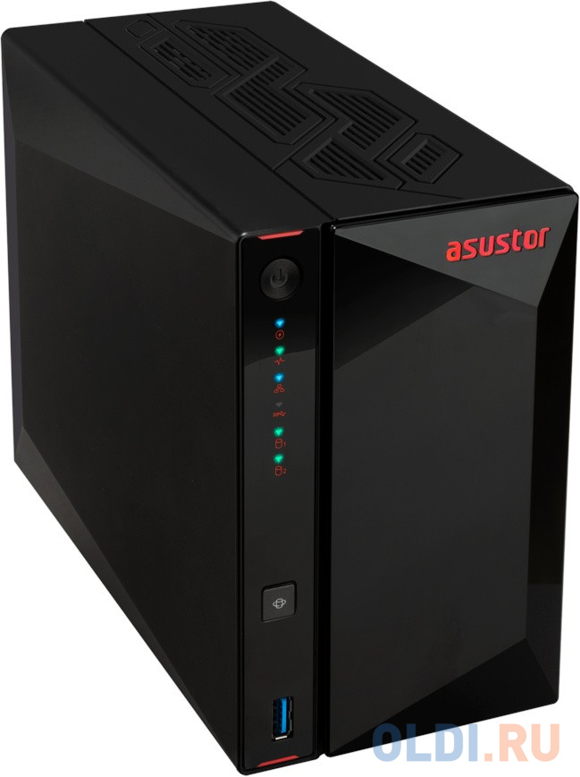 ASUSTOR AS5402T 2-Bay NAS/Media player/Intel Celeron N5105 2.0GHz up to 2.9GHz, 4GB SO-DIMM DDR4, noHDD(HDD,SSD),/2x 2,5Gb (LAN)/3xUSB3.2,HDMI; 90IX01