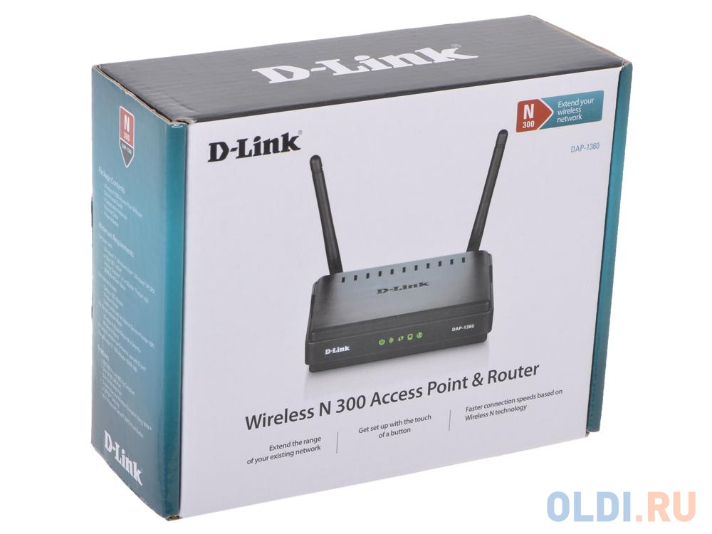 Точка доступа D-Link DAP-1360U/A1A Беспроводная точка доступа/маршрутизатор N300