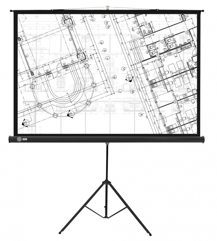 Экран напольный Cactus Triscreen CS-PST-127X127 черный в Москвe