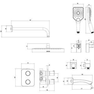 Душевая система Lemark Yeti с изливом, хром (LM7842C) в Москвe