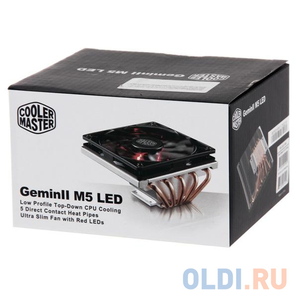 Кулер Cooler Master CPU Cooler GeminII M5 LED, 500 - 1600 RPM, 130W, Low profile, Full Socket Support / RR-T520-16PK /