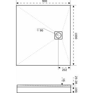 Душевой поддон Good Door Essentia 2 100х90 белый (ЛП00217)