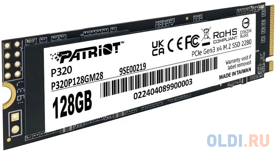 Накопитель SSD Patriot PCIe 3.0 x4 128GB P320P128GM28 P320 M.2 2280 в Москвe