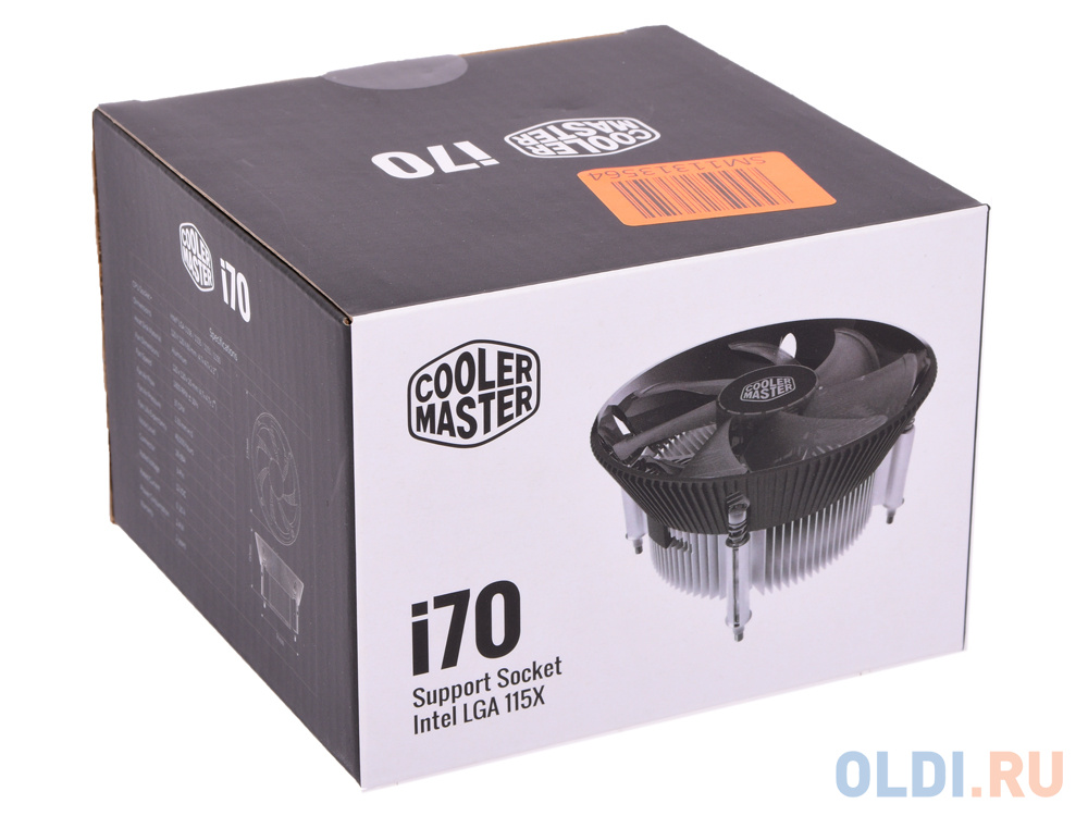 Кулер для процессора Cooler Master CPU Cooler I70, Intel 115*, 95W, Al, 3pin / RR-I70-20FK-R1 / в Москвe