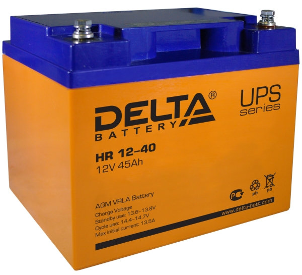 Аккумуляторная батарея для ИБП Delta HR 12-40 / HR 12-40 L, 12V, 45Ah