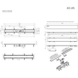 Душевой лоток Am.Pm PrimeFlow затвор Tile 90 см, хром (W02SC-U11-090-04SB)