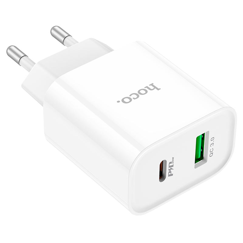 Зарядное устройство Hoco C80A Plus Rapido 1xUSB - 1xUSB-C 3А PD20W QC3.0 White 6931474779885