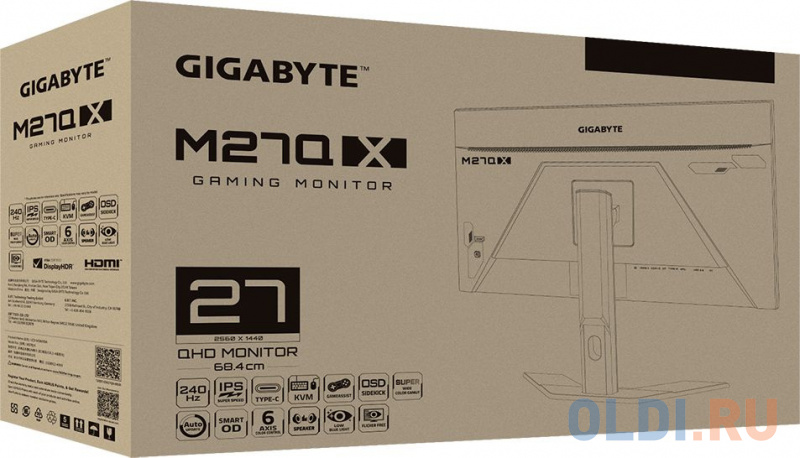 Монитор Gigabyte 27" M27Q X IPS 2560x1440 240Hz FreeSync Premium 350cd/m2 16:9