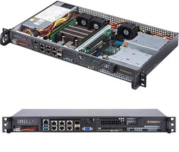 Серверная платформа SuperMicro 5019D-FN8TP, 1xIntel Xeon D-2146NT, 4xDDR4, 2xM.2, 2x10G SFP+, 2x10GLAN, 4xGLAN, IPMI, 1x200 Вт, 1U (SYS-5019D-FN8TP)