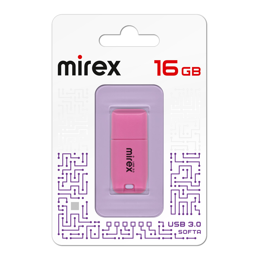 Флешка 16Gb USB 3.0 Mirex Softa 13600-FM3SPI16, розовый (13600-FM3SPI16)