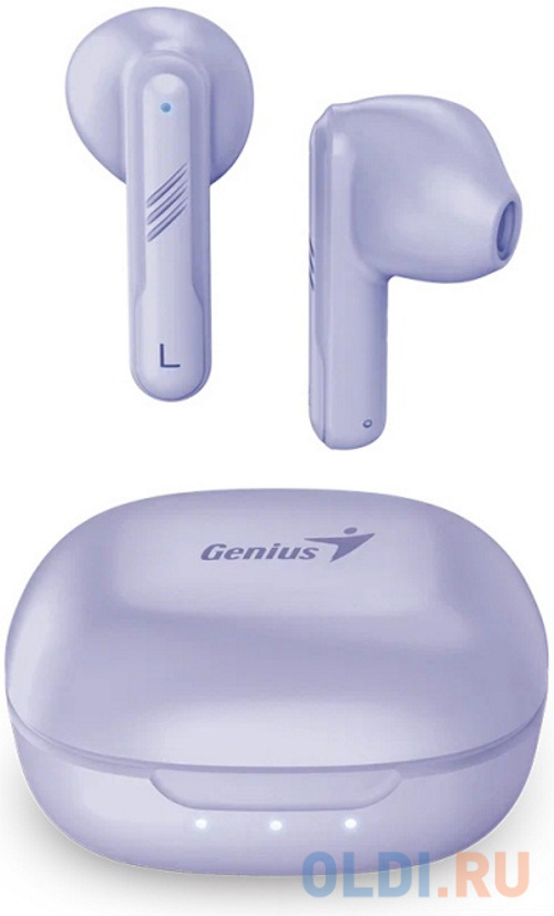 Наушники Genius HS-M905BT, Light Purple. Bluetooth 5.3, возможность отключения, зарядка Type-C, кабель в комплекте. Цвет: сиреневый