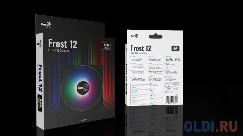 Вентилятор Aerocool Frost 12, Fixed RGB LED, 120x120x25мм, 1000 об./мин., разъем MOLEX 4-PIN + 3-PIN, 23.7 dBA в Москвe