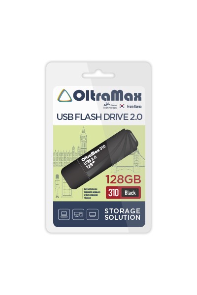 Флешка 128Gb USB 2.0 OltraMax 310, черный (OM-128GB-310-Black)