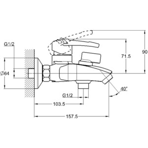 Смеситель для ванны G.lauf LWF (LWF3-A113)