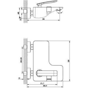 Смеситель на борт ванны Lemark Bellario (LM6802C, LM8556CR)