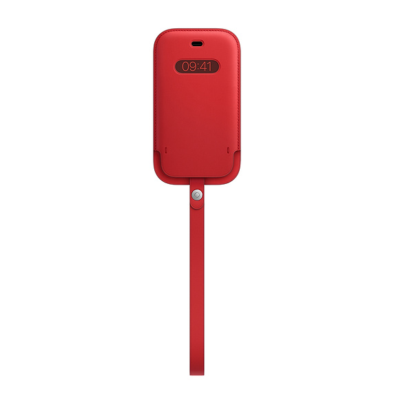 Кожаный чехол-конверт Apple MagSafe для смартфона iPhone 12 mini, натуральная кожа, красный (PRODUCT)RED (MHMR3ZE/A)