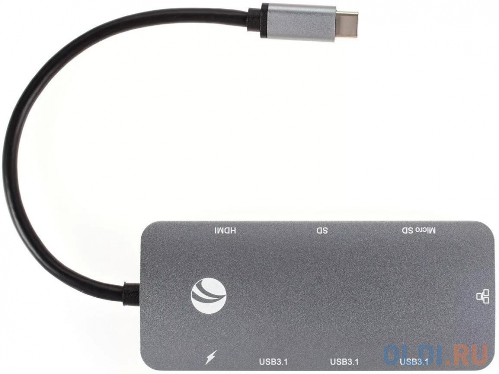 Кабель-адаптер USB3.1 Type-CM-->HDMI 4K*60Hz +3USB3.1(10Гбс)+RJ45+TF+SD+PD VCOM <CU4641>