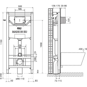 Инсталляция для унитаза OLI 120 Pure Plus Sanitarblock механическая (880780) в Москвe