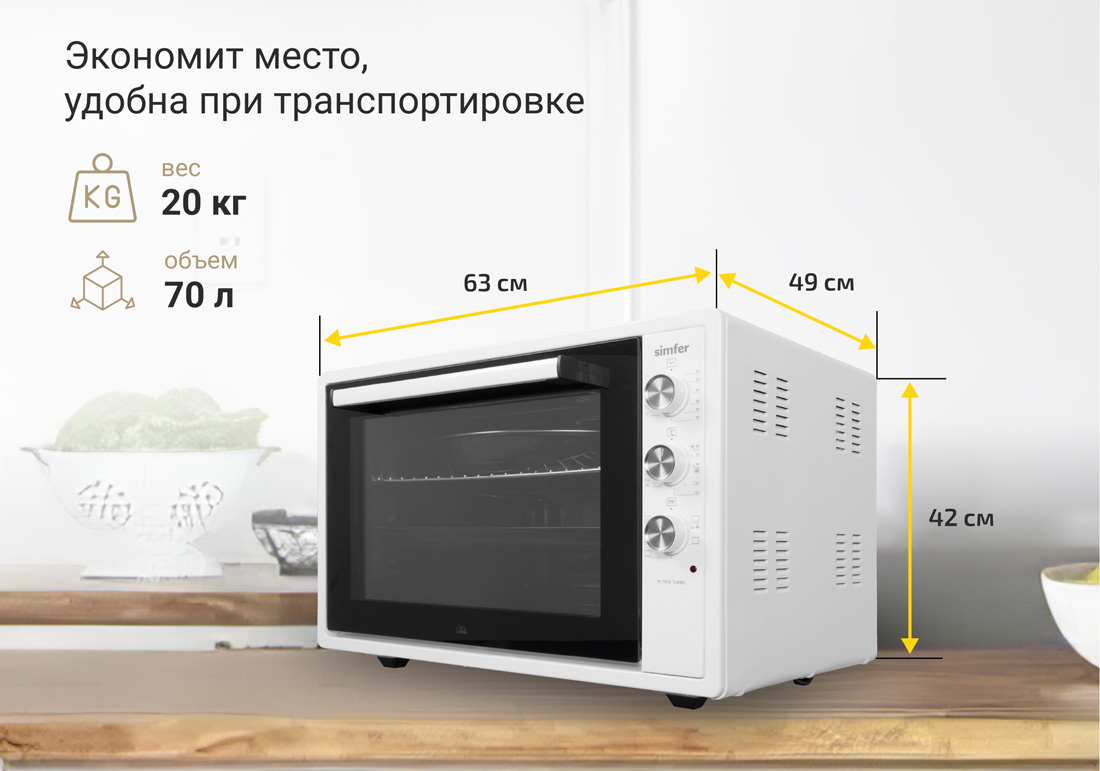 Мини-печь Simfer M7002 серия Albeni Pro XXL (5 режимов работы, конвекция) в Москвe