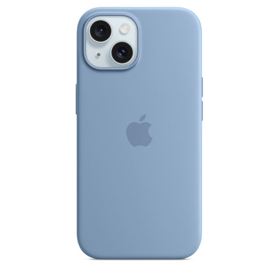 Чехол-накладка Apple Silicone Case with MagSafe для смартфона Apple iPhone 15, силикон/микрофибра, светло-синий (MT0Y3FE/A)