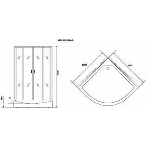 Душевая кабина Niagara NG-6902-01G BLACK 100х100х210