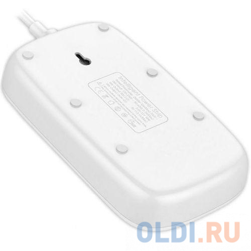 Perfeo LD_B4435  LDNIO SC4407Q/ Сетевой фильтр 2м/ 4  розетки EU_UK_US/ 2500W/ 4 USB+QC 3.0/  Выкл. на розетки/ White