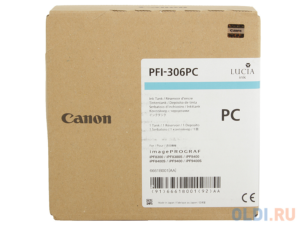 Картридж Canon PFI-306 PC для iPF8300S 8400 9400S 9400 фото голубой