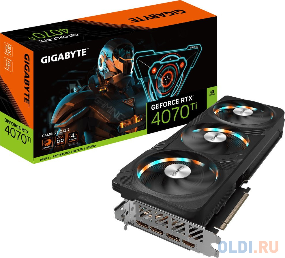 Видеокарта GigaByte nVidia GeForce RTX 4070 Ti GAMING OC 12288Mb GV-N407TGAMING OC-12GD