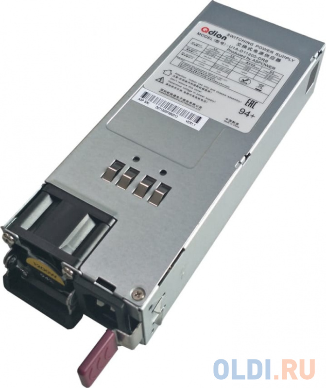 Блок питания серверный/ Server power supply Qdion Model U1A-D11200-DRB-Z P/N:99MAD11200I1170117 CRPS 1U Module 1200W Efficiency 94+, Gold Finger (opti в Москвe