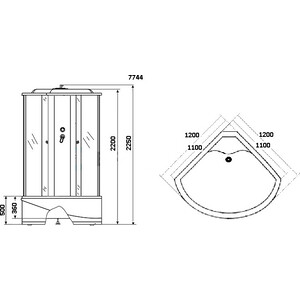 Душевой бокс Niagara NG-7744W 120х120х220