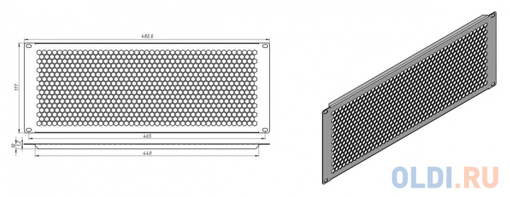 Фальш-панель Hyperline BPD-4-RAL9005 шир.482.6мм выс.177мм 4U черный (упак.:1шт)