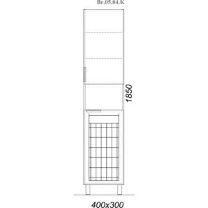 Пенал Aqwella Бриг 40x184,5 белый (Br.05.04.K/W) в Москвe