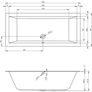 Акриловая ванна Riho Lugo Velvet 180x80 с каркасом (B133001105, 2YNVN1017) в Москвe