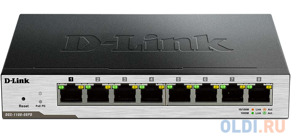 Коммутатор D-LINK DGS-1100-08PD управляемый 8 портов 10/100/1000Mbps в Москвe