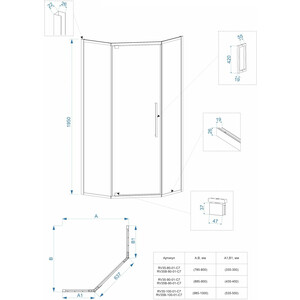 Душевой уголок Veconi Rovigo RV-35B 90x90 прозрачный, черный (RV35B-90-01-C7)