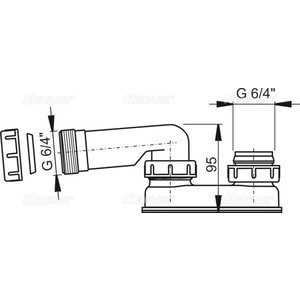 Гидрозатвор AlcaPlast для ванных сифонов (A53-6/4'')