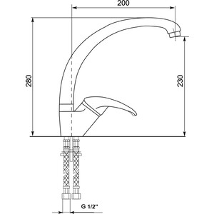 Смеситель для кухни Mixline ML-GS01 высокий, антрацит 343 (4660105233909)