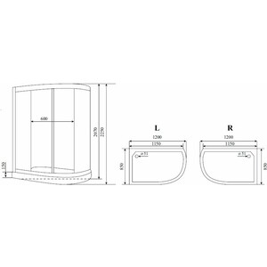 Душевая кабина Timo Lux 85х120х220 правая, стекло прозрачное (T-7702 R) в Москвe