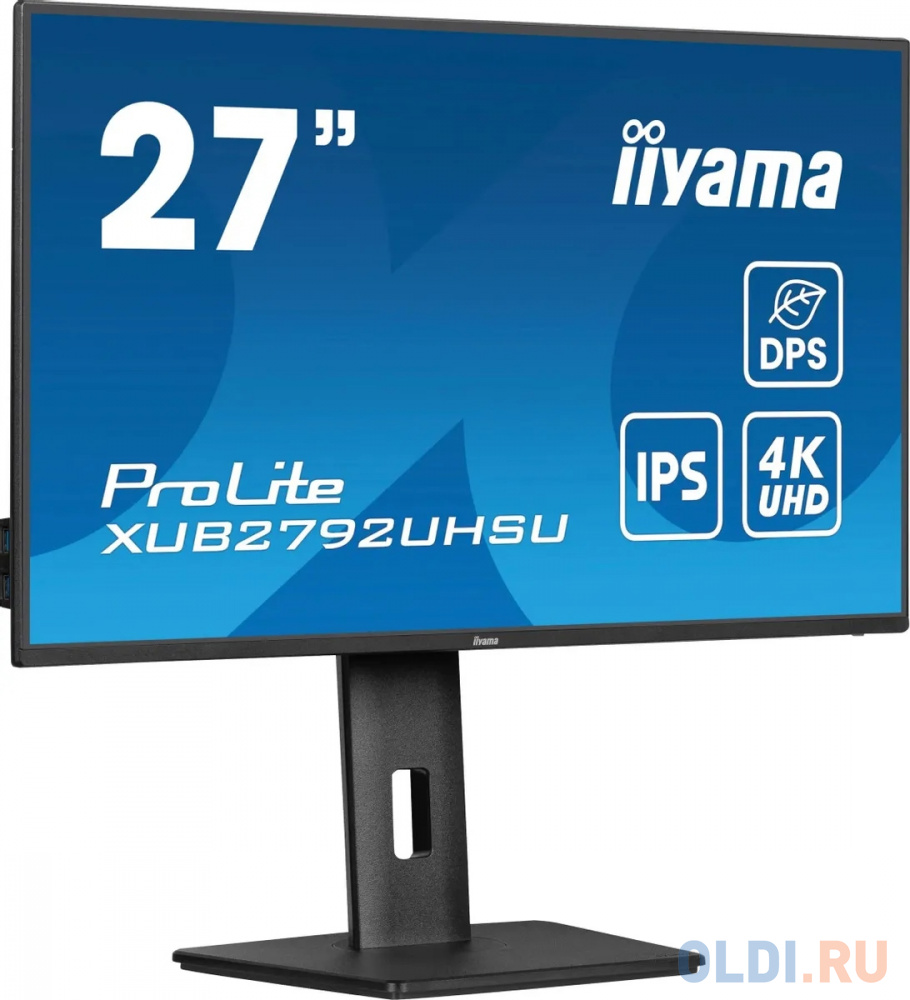 Монитор LCD 27'' 16:9 3840x2160(UHD 4K) IPS, 60 Hz, 350 cd/m2, H178°/V178°, 1300:1, 80M:1, 16.7M, 4ms, HDMI, DP, USB-Hub, Height adj, Pivot,