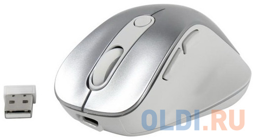 Wireless mouse Genius Ergo 9000S Pro, BT 5.0 / 2.4 GHz, RGB LED, 800 / 1200 / 1600 / 2400 DPI, buttons: 6, color: silver в Москвe