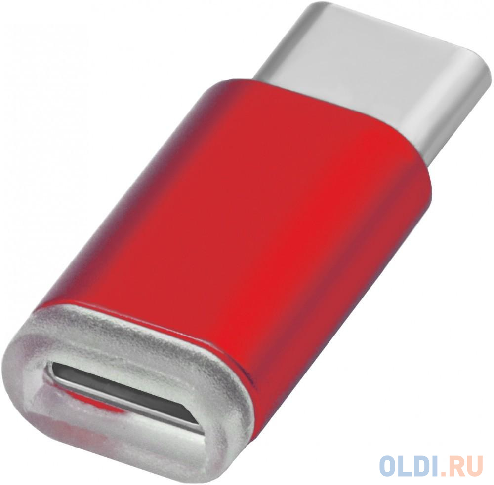 Переходник microUSB USB Type C Green Connection GCR-UC3U2MF-Red красный